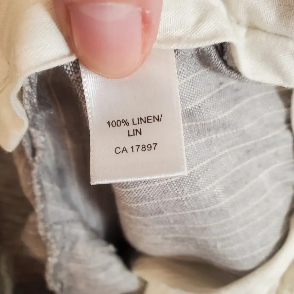 Banana Republic The Martin Fit Pinstriped Linen Trouser Gray 4P